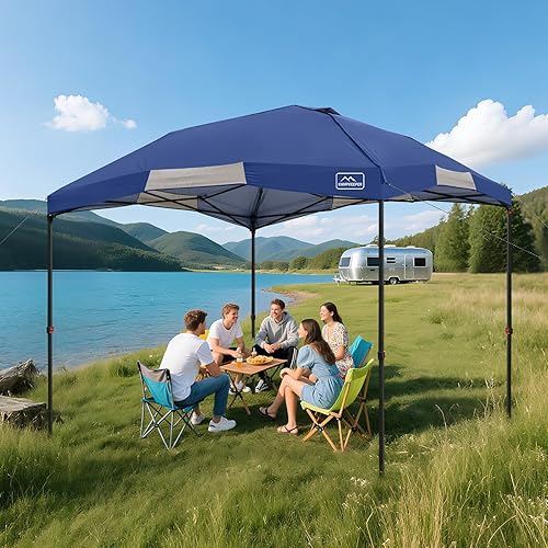 Miniatura 8 de KAMPKEEPER Tienda de campaña desplegable de 12 x 12 pies, toldo resistente para exteriores, para eventos, campamento, fiestas, cenador poligonal de