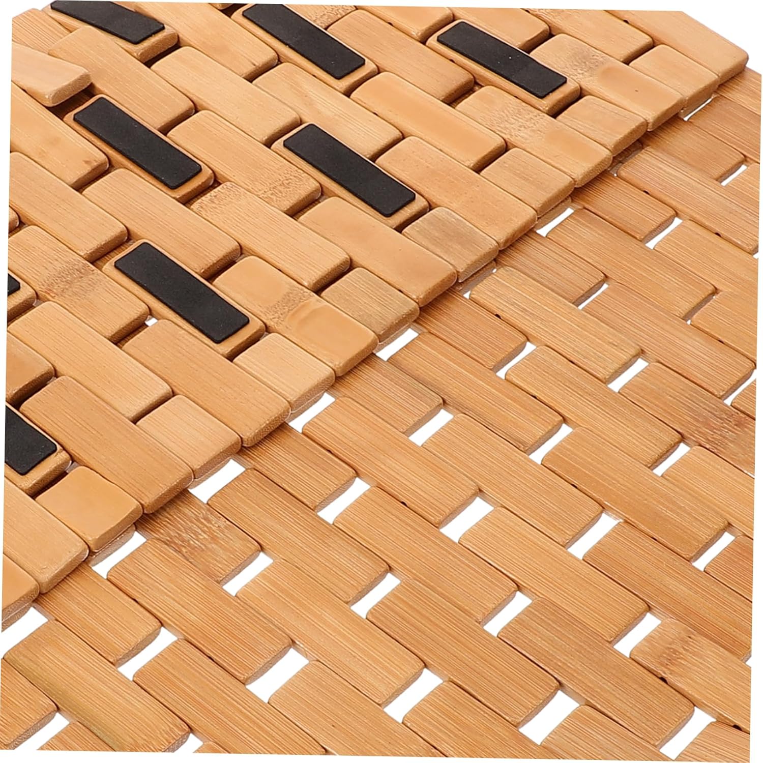 ERINGOGO Bamboo Shower Tub Mat Non-Skid Insulated Elegant Floor Mat for Home Hotel