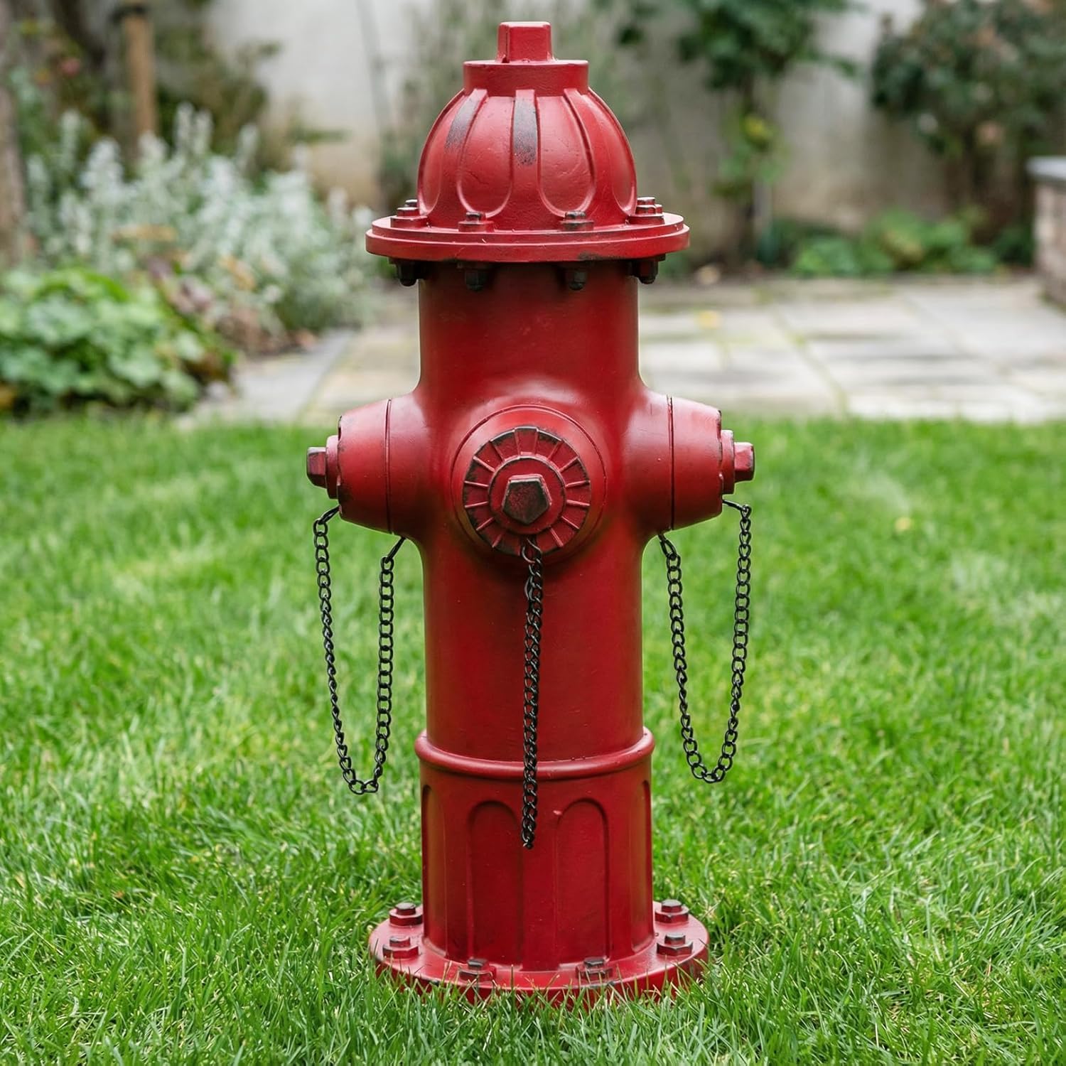 Fake Fire Hydrant Statue, Training Dogs to Pee on Outdoor Courtyard Ornament Decorations,Porch Yard Garden Decor Firefighter Gift (14.5" High, Retro)
