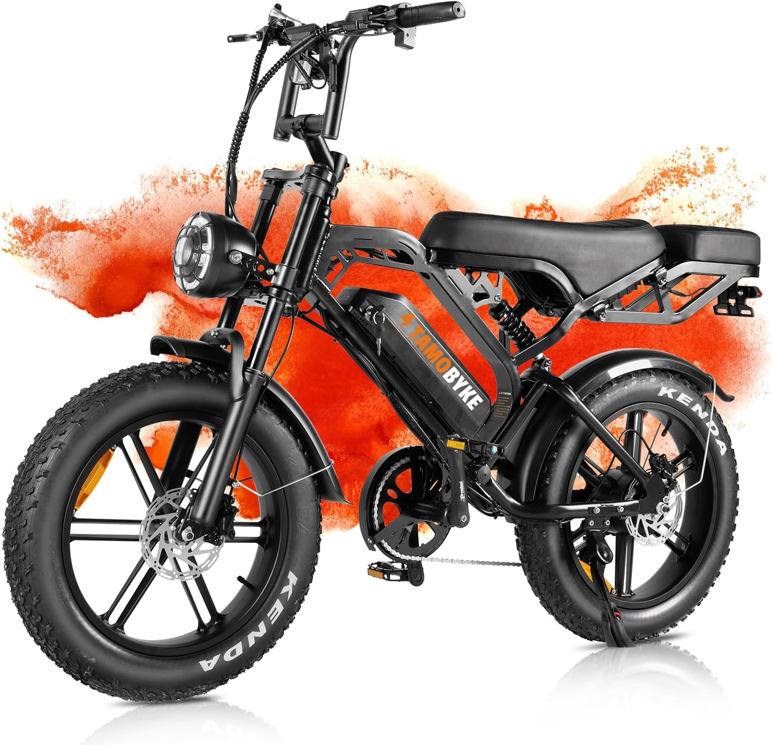 Tamobyke Electric Bike for Adults, 1000-2000W 30-34MPH 48V 15.6-31.2AH E-Bike, 20" x4.0 Fat Tire Electric Dirt Bike, Full Suspension Electric Motorcycle Moped Ebike