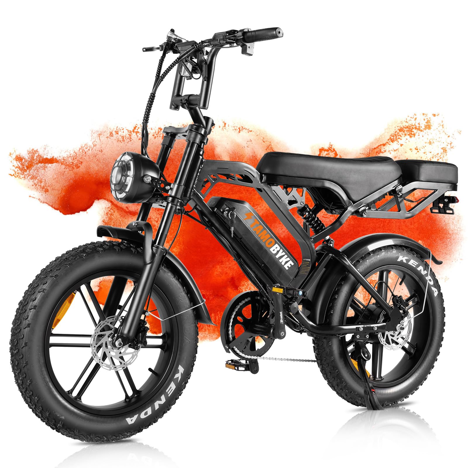 Tamobyke Electric Bike for Adults, 1000-2000W 30-34MPH 48V 15.6-31.2AH E-Bike, 20" x4.0 Fat Tire Electric Dirt Bike, Full Suspension Electric Motorcycle Moped Ebike