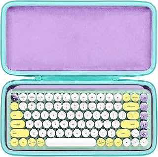 co2CREA Hard Case Replacement for Logitech POP Keys Mechanical Wireless Keyboard, Purple Case + Daydream Mint Zipper