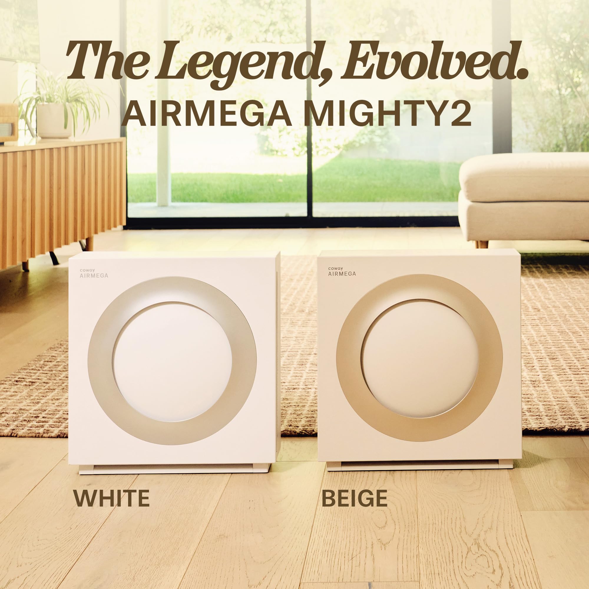 COWAY Airmega Mighty2 Air Purifier, Next Gen of AP-1512HH, for Large Room & Home Cleans up to 1,800 ft², IEST certified HEPA and Active Carbon for Allergies, Smoke, Dust, Pets & Mold, AP-1512N(W) view 2