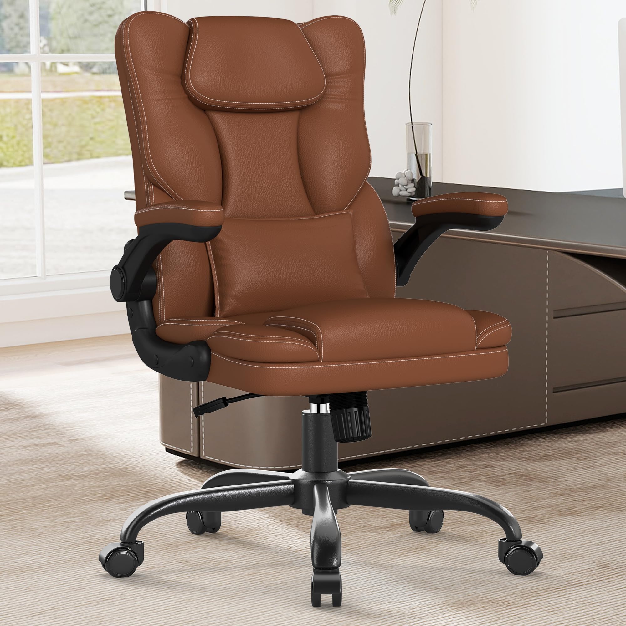 デスクチェアオフィスチェアdesk-chair office-chair Amazon.com: Executive Office Chair Flip Up Arms Lumbar Support