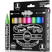 Loddie Doddie Liquid Chalk Markers, Chalkboard Markers, 6mm Point, 8 Pack