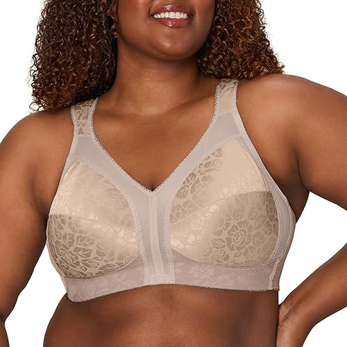Playtex Women's Wireless Bra, 18 Hour Plus-Size Bras Available, Full Coverage, Smoothing, 4693, Single or 2-Pack