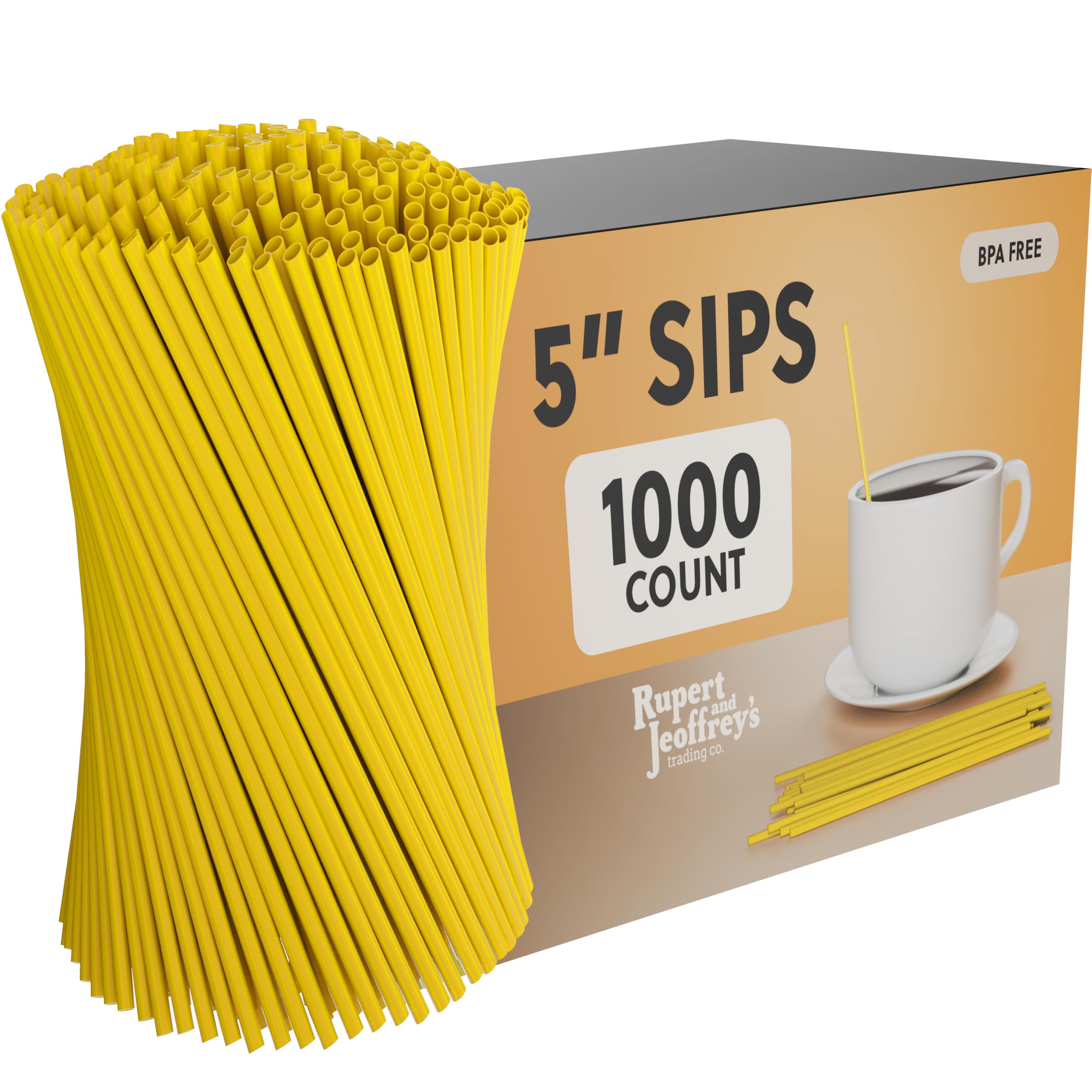Disposable Plastic Coffee Stirrer Straw - 5 Inch Sip Stir Stick