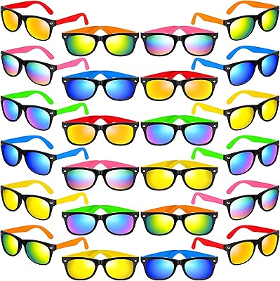 Kids Sunglasses Party Favors, 24Pack Neon Sunglasses with UV400 Protection in Bulk for Kids, Boys and Girls, Great Gift fo...