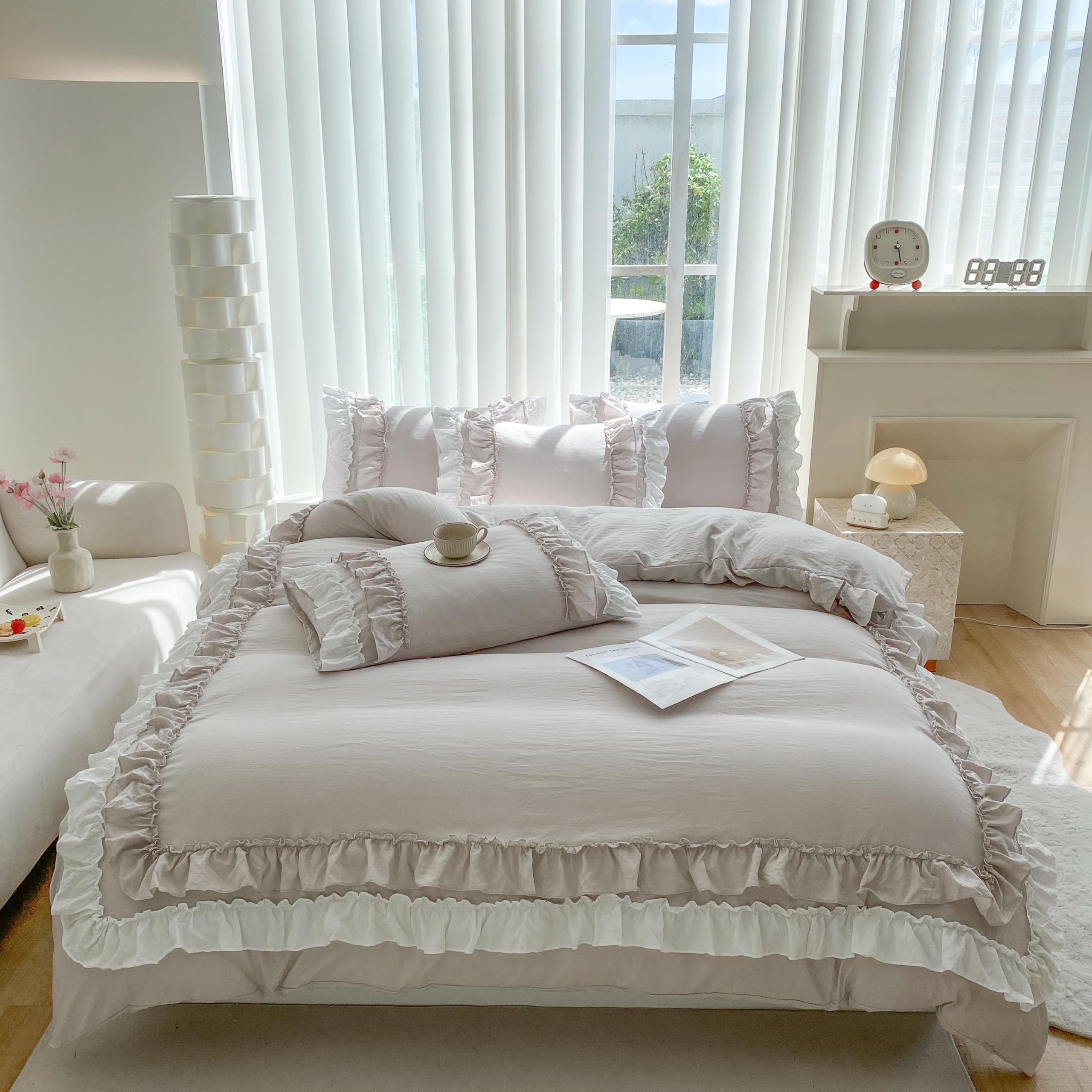 Amazon.com: Shabby Chic 3 Pieces Bedding,Vintage Ruffled Full