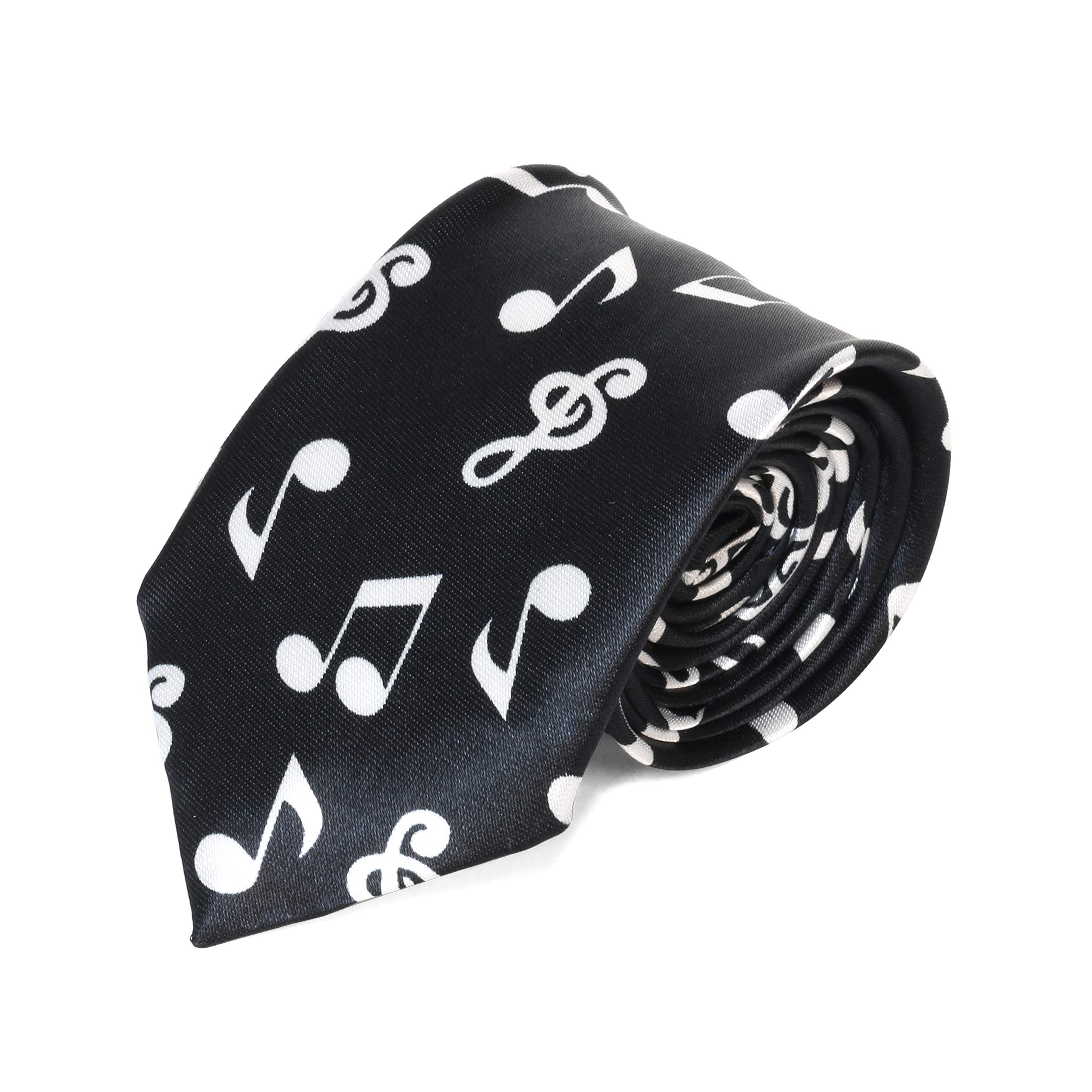 The Tie Company Men's 14 - Black W/ White Music Notes The Tie Co™ Funny Novelty Printed Joke Fancy Dress Gift Ties (/White Music Notes)