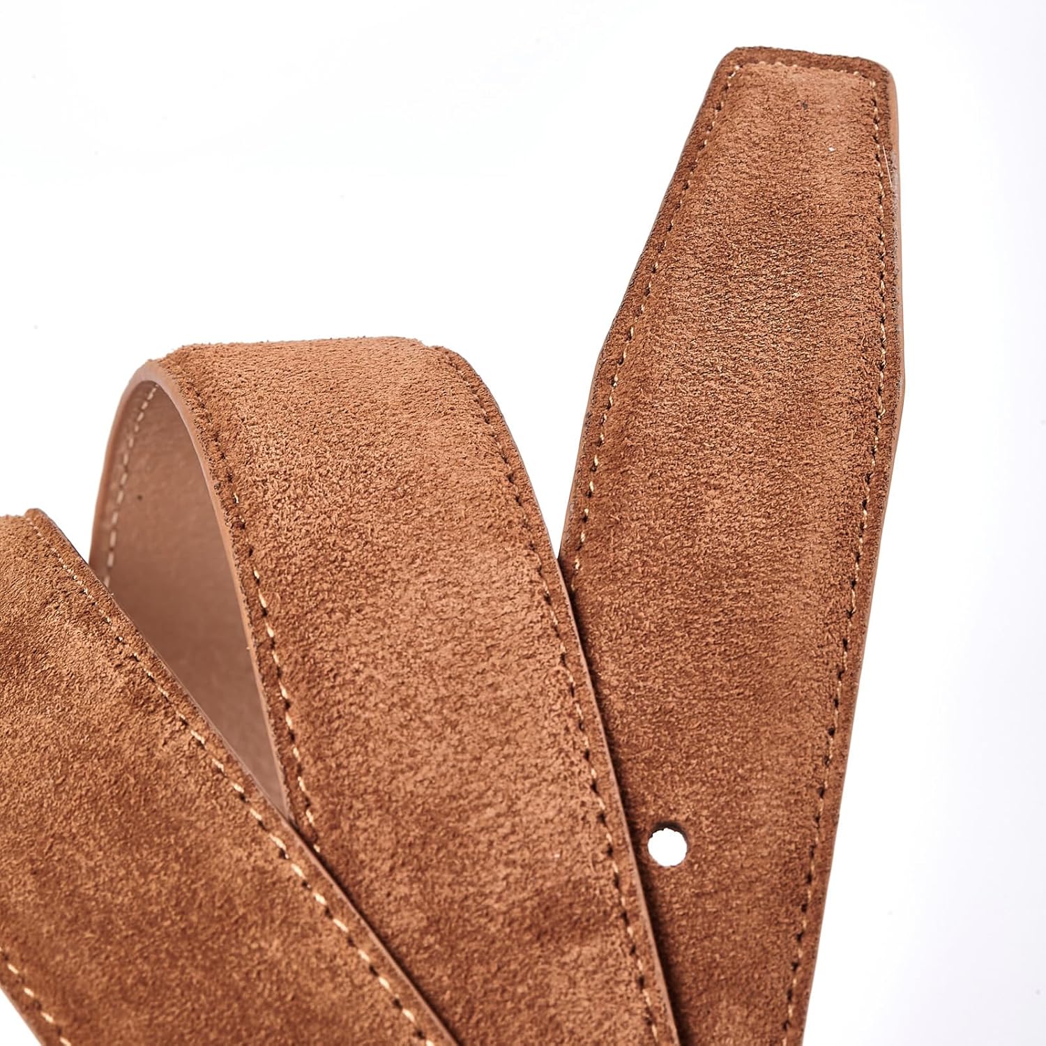 Genuine Suede Leather Belt for Men, 1 3/8" Wide Dress Casual & Golf Belt - Image 3