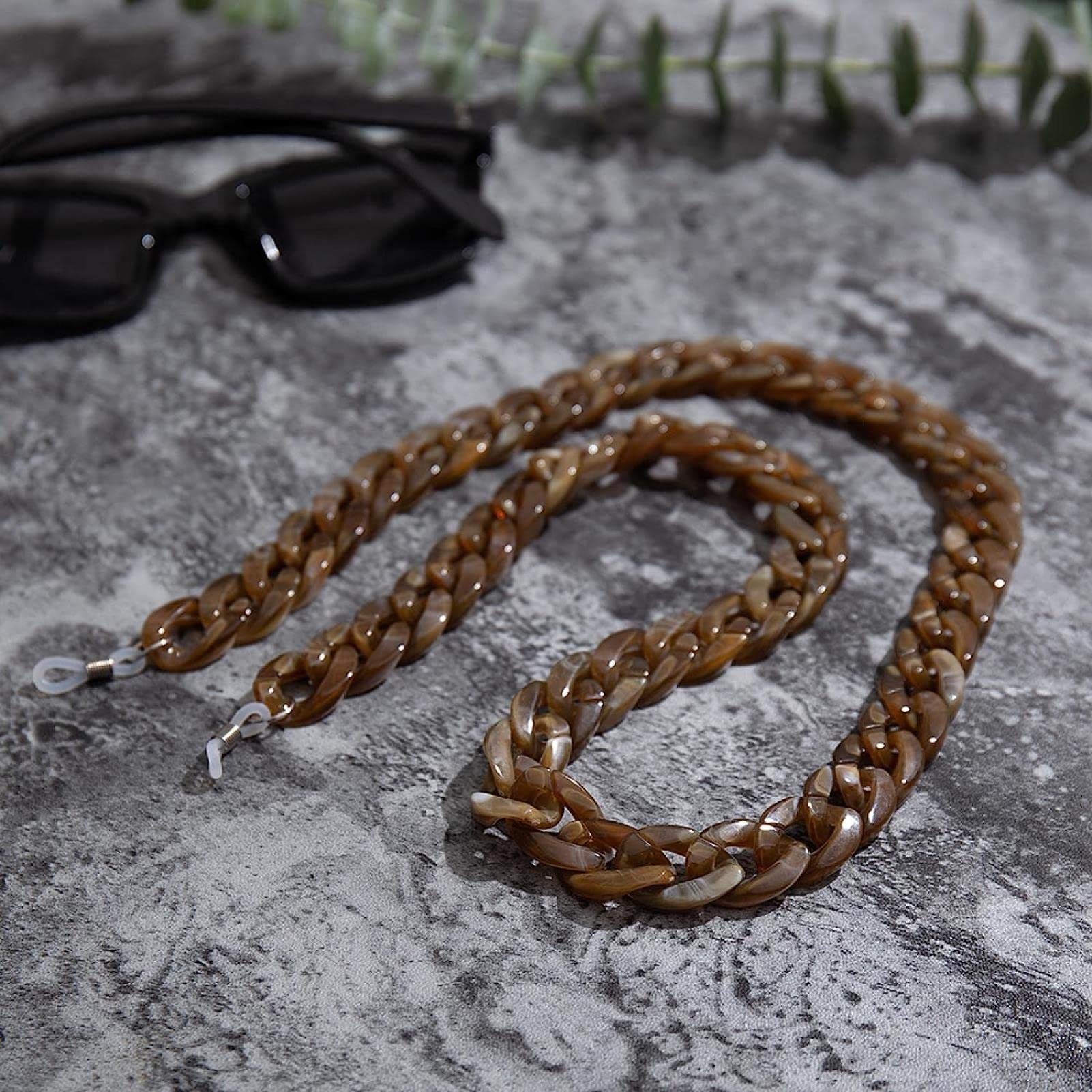 REVAHI Cadenas para Gafas, Cordones, 72Cm, Cadena acrílica para Gafas de Sol, Gafas de Lectura Antideslizantes para Mujer, Soporte de Cadena, Correa para el Cuello, Accesorios de cordón