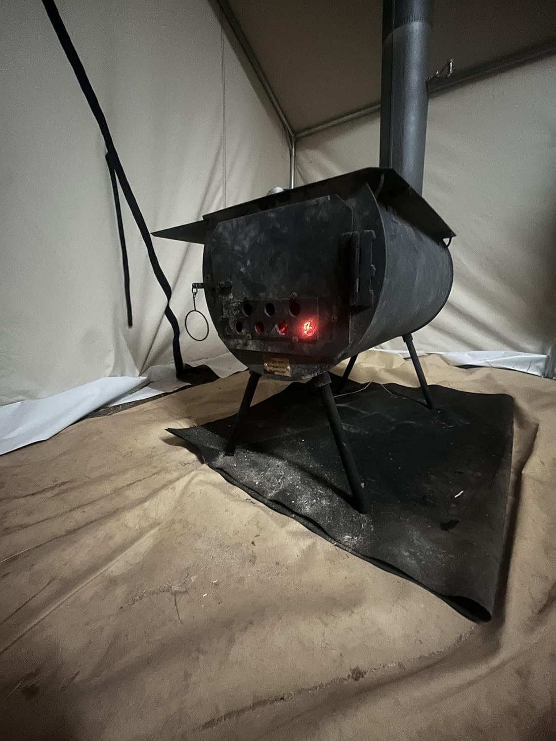 Stove Mat 3 x 5 ft Heat Resistant Floor Protector for Hot Tent Wood Stove, Protects Vinyl Tent Floors from Heat, Cut in Denver Colorado