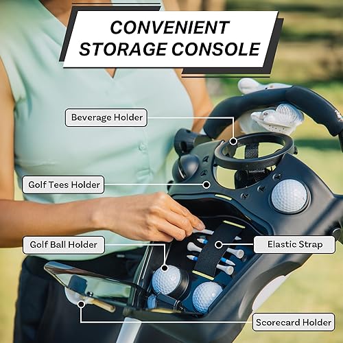 Miniatura 3 de CUBE CART Carrito de Golf de Empuje de 3 Ruedas  Carrito de Golf Plegable Ultracompacto de Dos Pasos, Marco Ligero de 14.5 libras, Mango Ajustable,