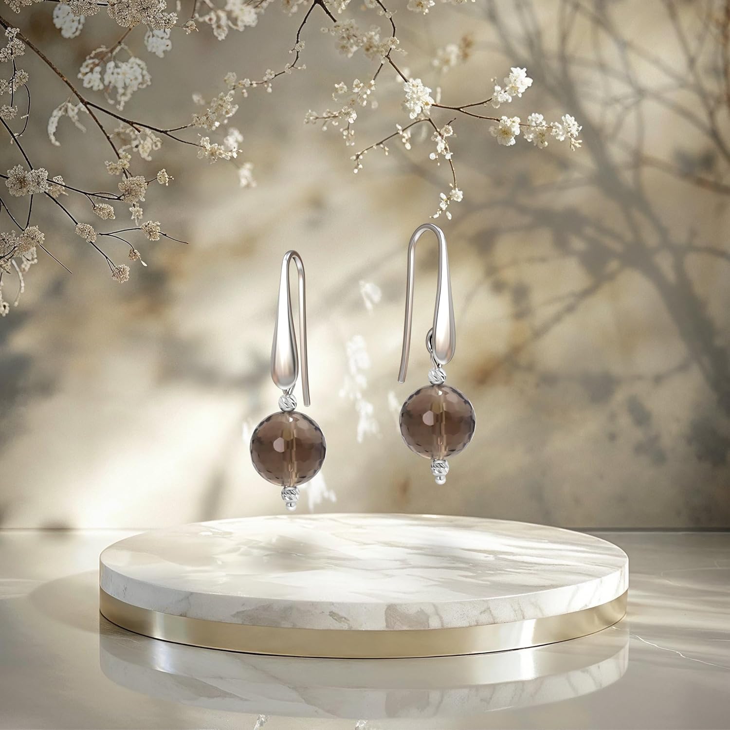 925 Sterling Silver Gemstone Earrings for Women - Birthstone Earrings - Silver Drop Earrings for Women - Modern Earrings - Everyday Earrings for Women - Gemstone Earrings - Image 4