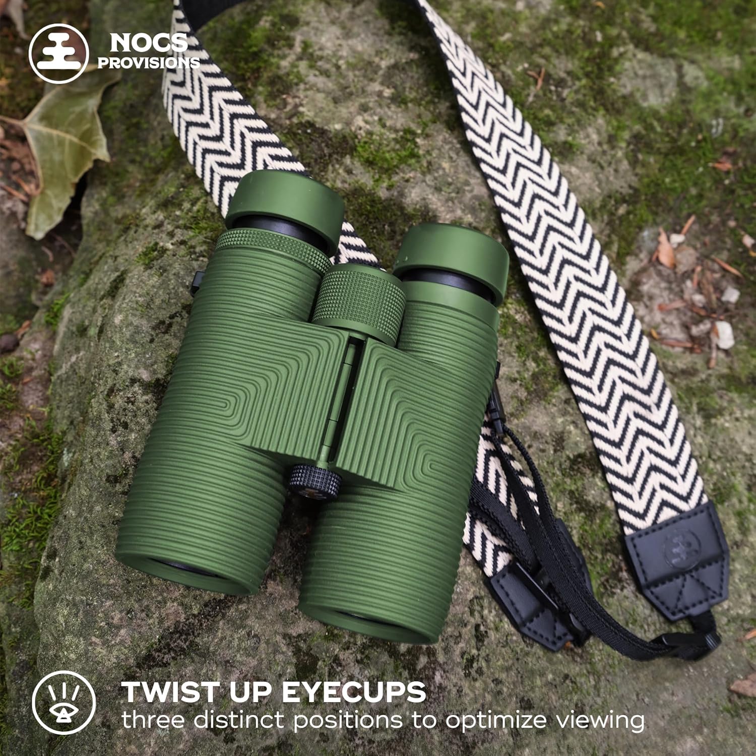 Nocs Provisions Pro Issue 8x42 Compact Fogproof Waterproof Binoculars for Adults & Kids, 8X Magnification, Wide View Multi-Coated Lenses for Bird Watching, Hunting & Stargazing - Canopy Green - Image 6