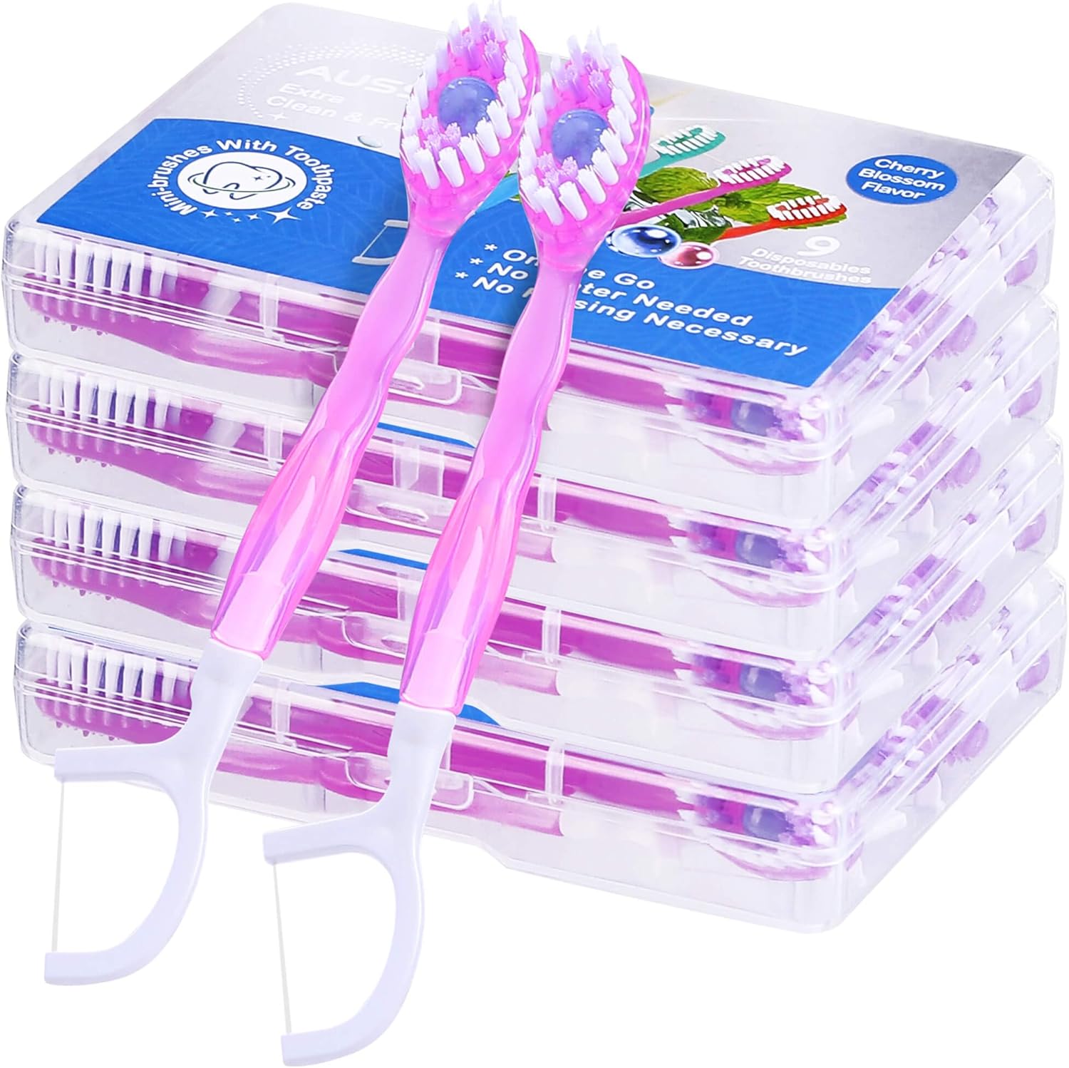 36 Pack Mini Disposable Toothbrushes – 5-in-1 Prepasted Travel Toothbrush with Toothpaste Floss & Pick for Hotel Camping Flight Car Guest Use – 9ct per Portable Case Essentials for Women Men Kids 36 Pack Mini Disposable Toothbrushes – 5-in-1 Prepasted Travel Toothbrush with Toothpaste Floss & Pick for Hotel Camping Flight Car Guest Use – 9ct per Portable Case Essentials for Women Men Kids