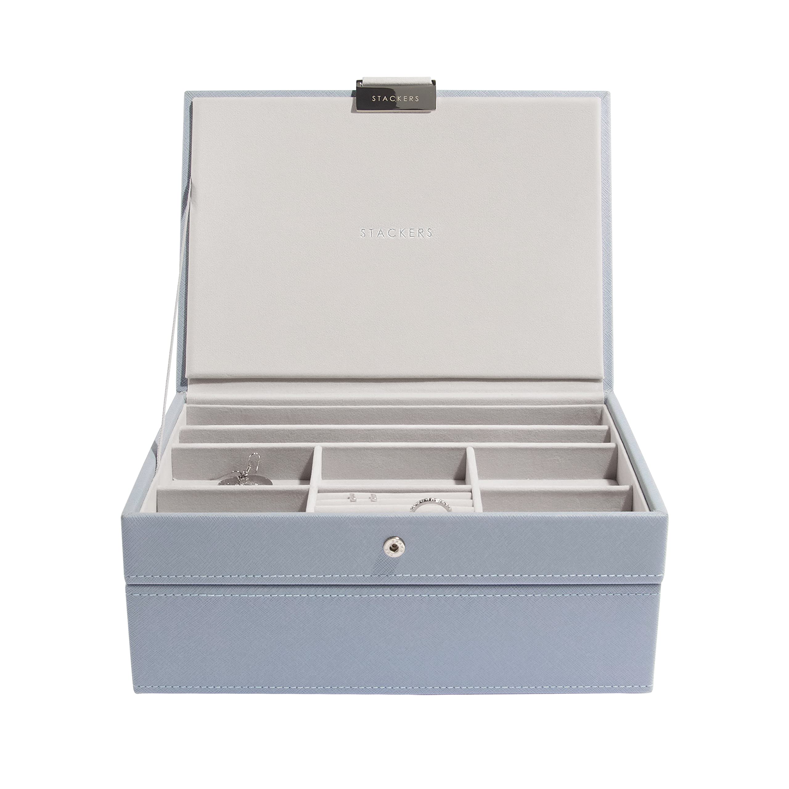 Stackers Dusky Blue Classic Jewellery Box, Set Of 2