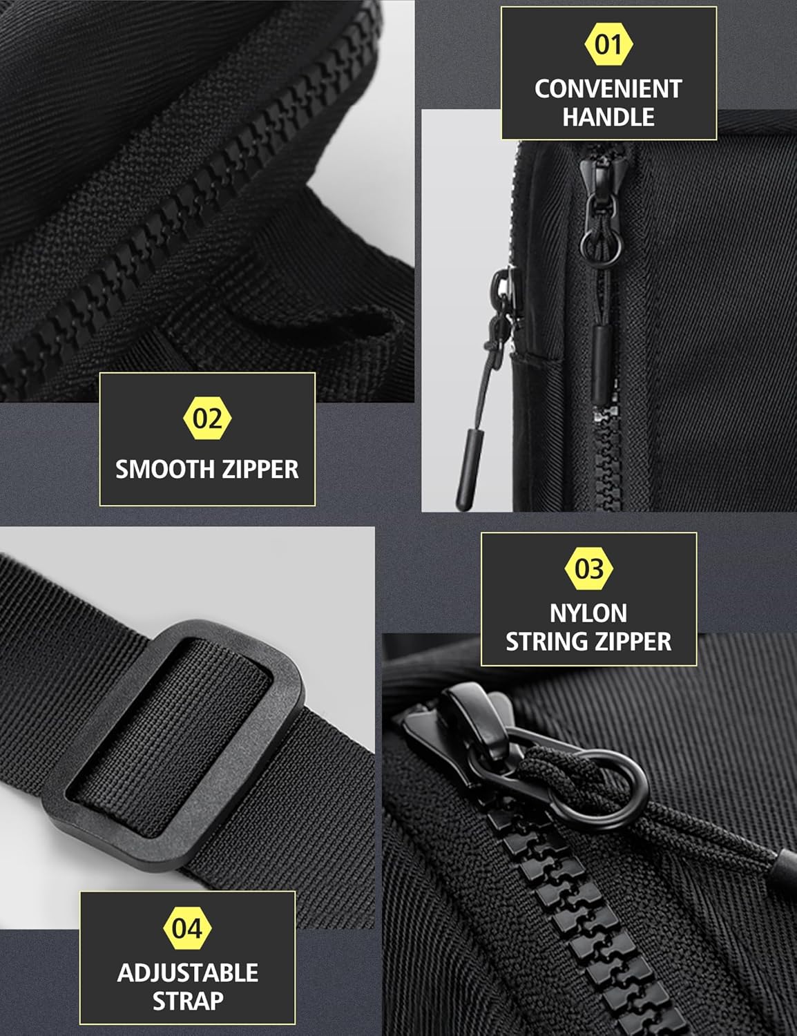 Peicees Mini Sling Bag for Men Women Crossbody Bag Travel Running Phone Daypack Shoulder Bags - Image 7