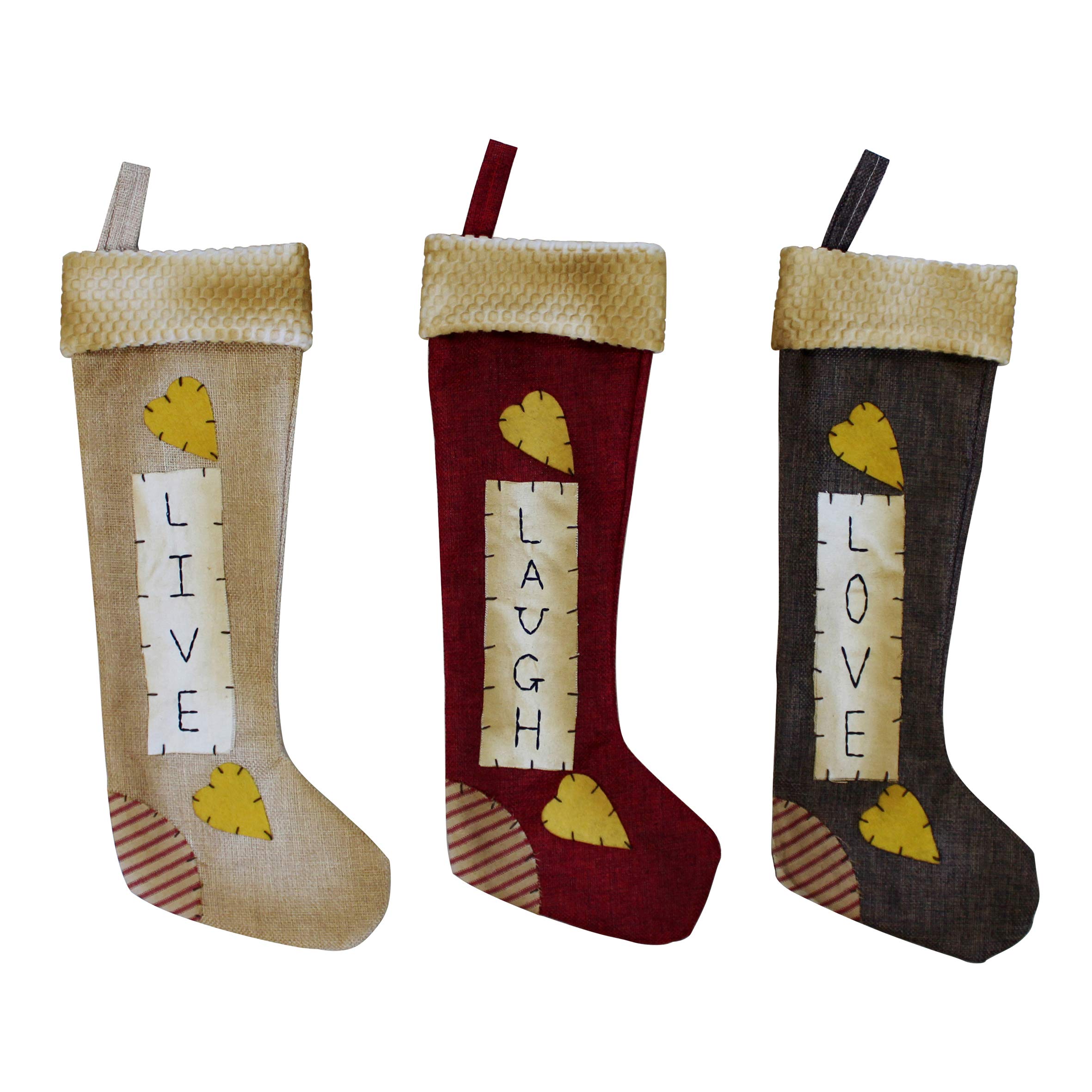 Bas de Noël 40 cm lot de 3 assortis idée cadeau pour décoration de fête