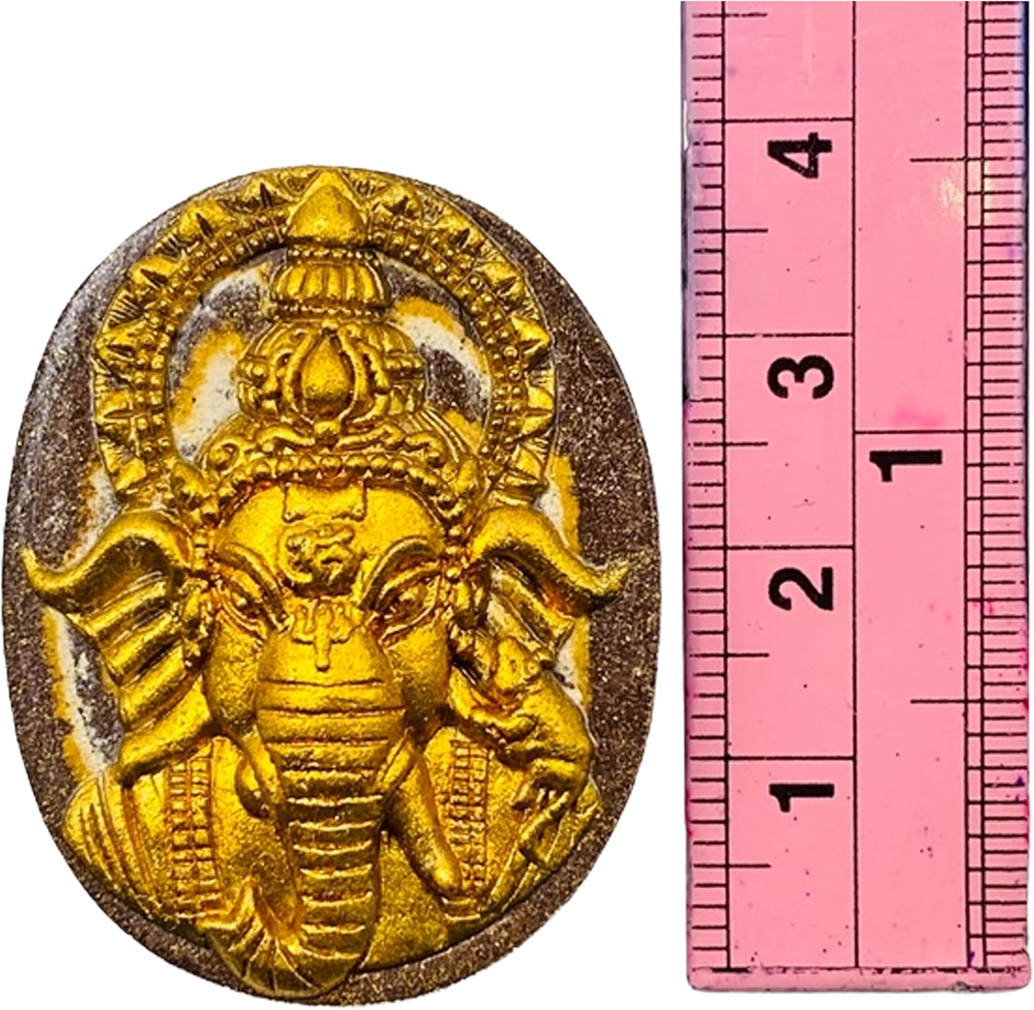 Lord Ganesha Pendant Thai Ganesha Amulet Pink Herbal Powder LP Maha Sila 2024 Lucky Success Pendant from Kalasin Thailand LP Maha Sila Ganesha Amulet