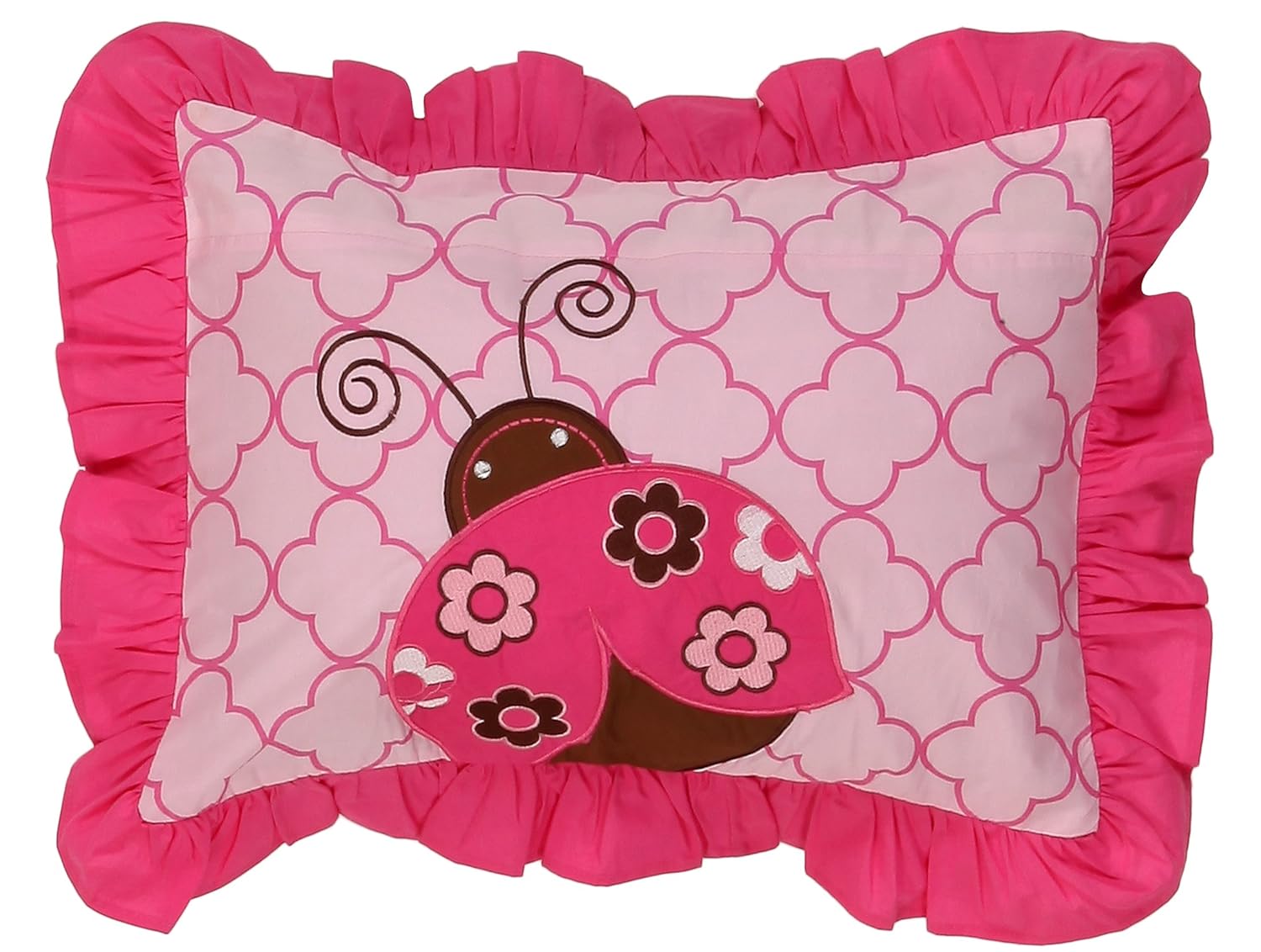 Bacati - Ladybug Pink/Chocolate Decorative Pillow 12 x 16 inches