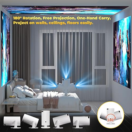 Miniatura 3 de Aplicaciones integradas Proyector inteligente Bluetooth WiFi 5G, proyector portátil HD compatible con 4K, mini proyector con altavoz estéreo. Uso en