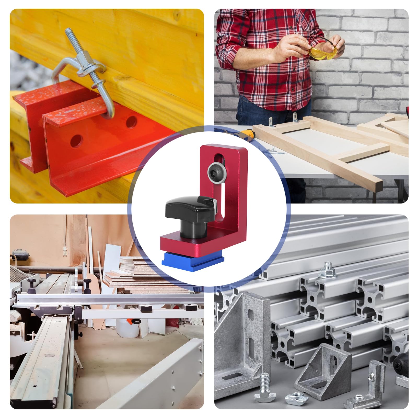 Arrêts de rail en T pour travail du bois Dispositifs d'arrêt de type Mitre Track Stop Butées coulissantes pour travail du bois Connecteur de rail en T en alliage d'aluminium Outils manuels
