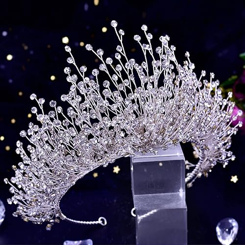 Miniatura 4 de Diadema de boda para novia, corona de tiara de cristal, tiaras y coronas de reina, coronas de novia de boda para fiesta de cumpleaños, boda,