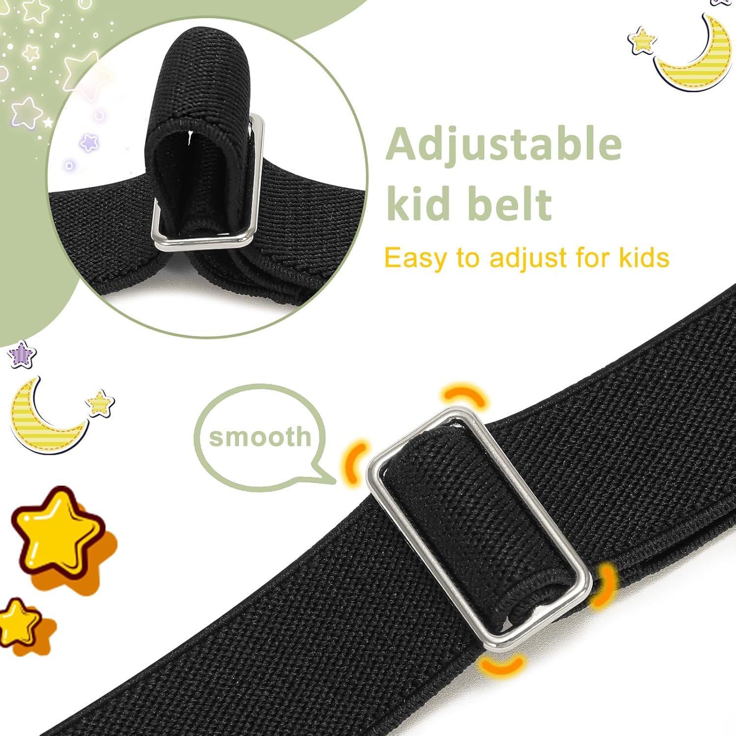 XZQTIVE 2 Pack Kids Adjustable Magnetic Belt Boys Girls Elastic Belt with Easy Magnetic Buckle - Image 4