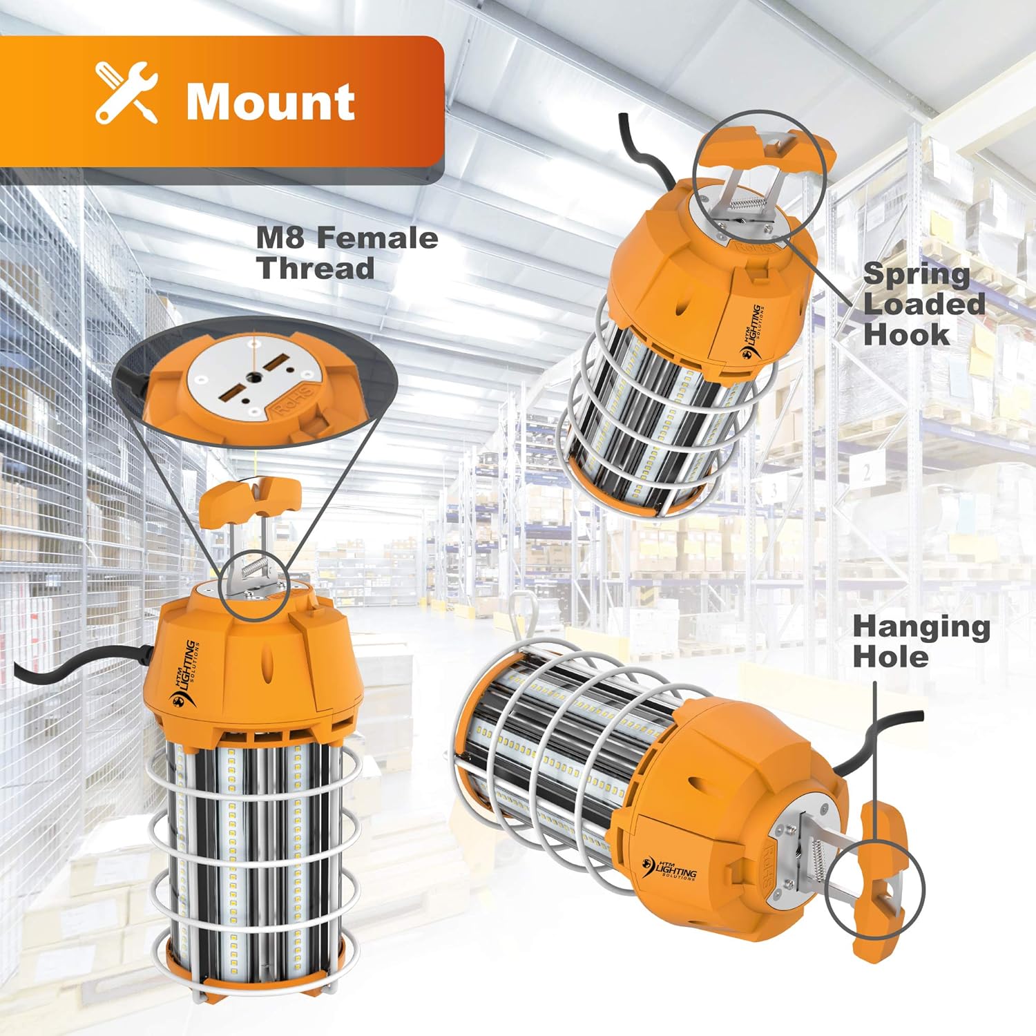 Exсluѕіvе Dіѕсоunt 🔥 150W LED Temporary Construction Work Light 18,000lm 5000K Daylight White - 600W MH Equal Portable Commercial Linkable Job Site Cage Lighting - Spring Loaded Hook - IP65 UL Listed 🔥 Hоt Dеаlѕ 150W LED Temporary Construction Work Light 18,000lm 5000K Daylight White - 600W MH Equal Portable Commercial Linkable Job Site Cage Lighting - Spring Loaded Hook - IP65 UL Listed
