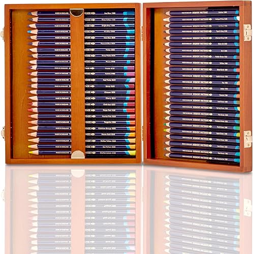 Vista 18 de Derwent Inktense - Juego de 36 lápices en caja metálica, núcleo redondo de 4mm, firme, soluble en agua, ideal para acuarela, ilustrar, colorear