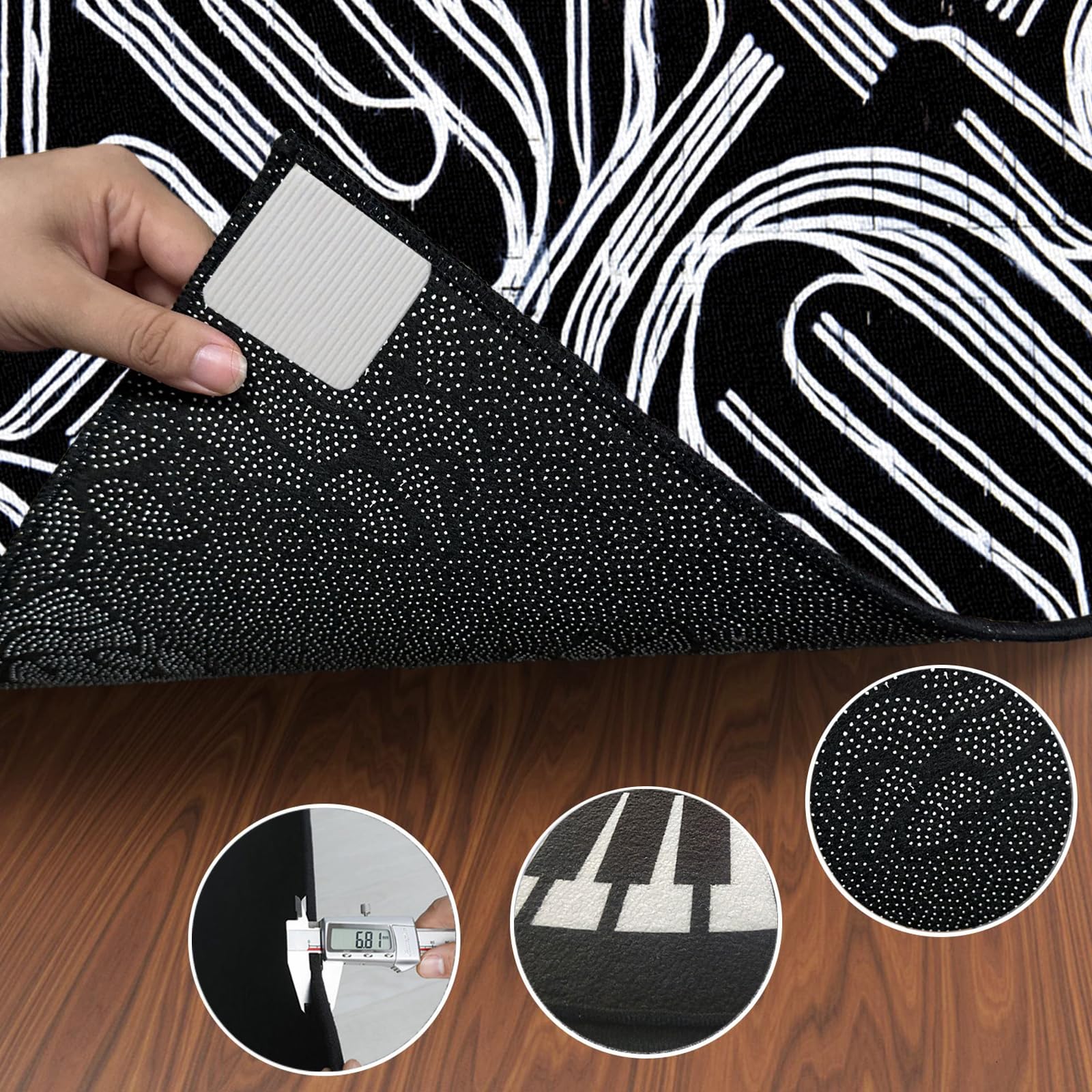 Drum Teppich Schallschutz Schlagzeugteppich Music Carpet Innen und Außen 210 x 180 cm, Trommelteppich mit Rutschfester Unterseite für Akustik Elektrisches Schlagzeug Teppich für Studio, Wohnung