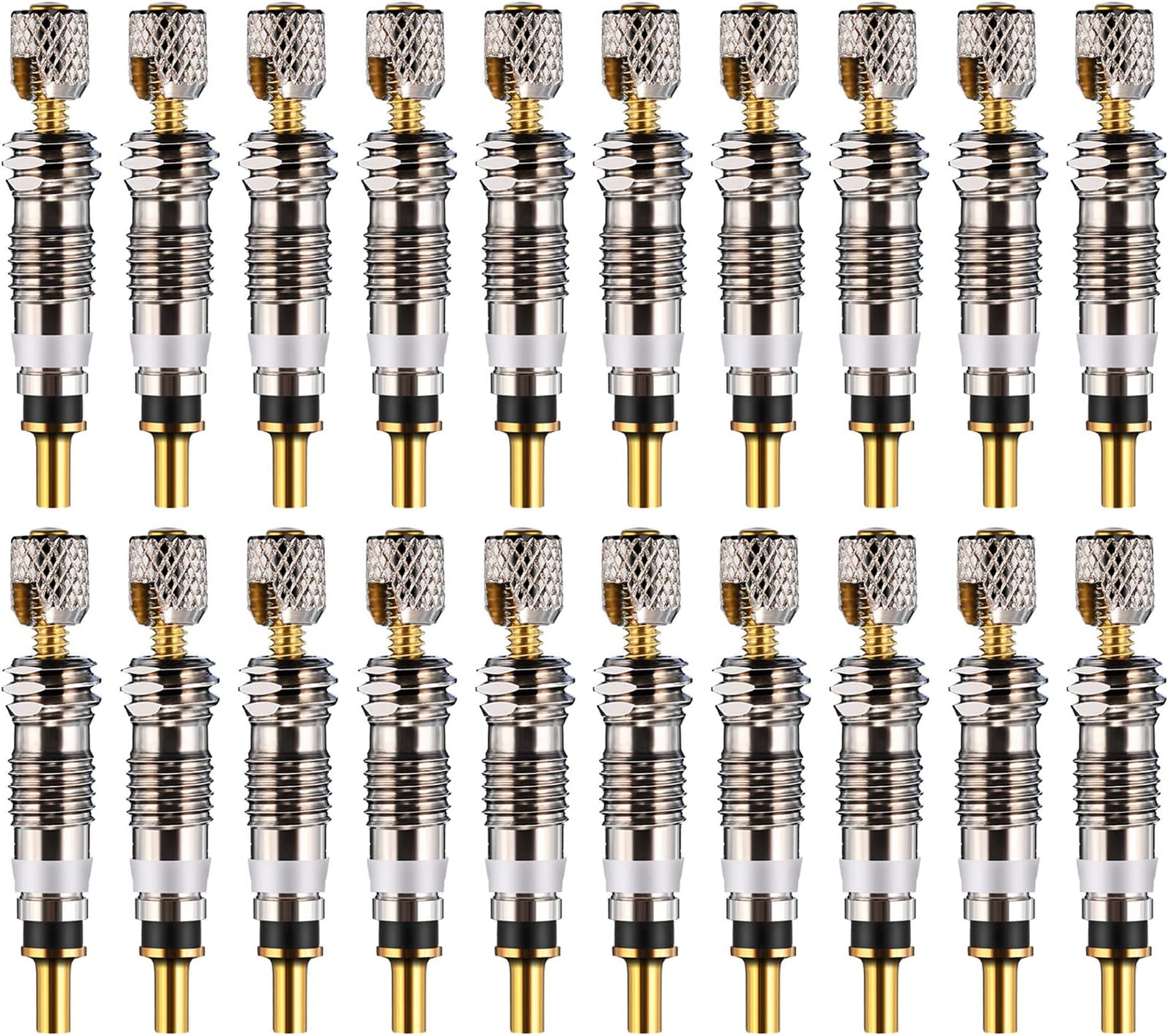 Boao 20 Pieces Presta Valve Core Bike Replacement Brass Tubeless Core for Tubeless Road MTB Bike, Stan's, Vittoria, Continental, Kenda and Mor