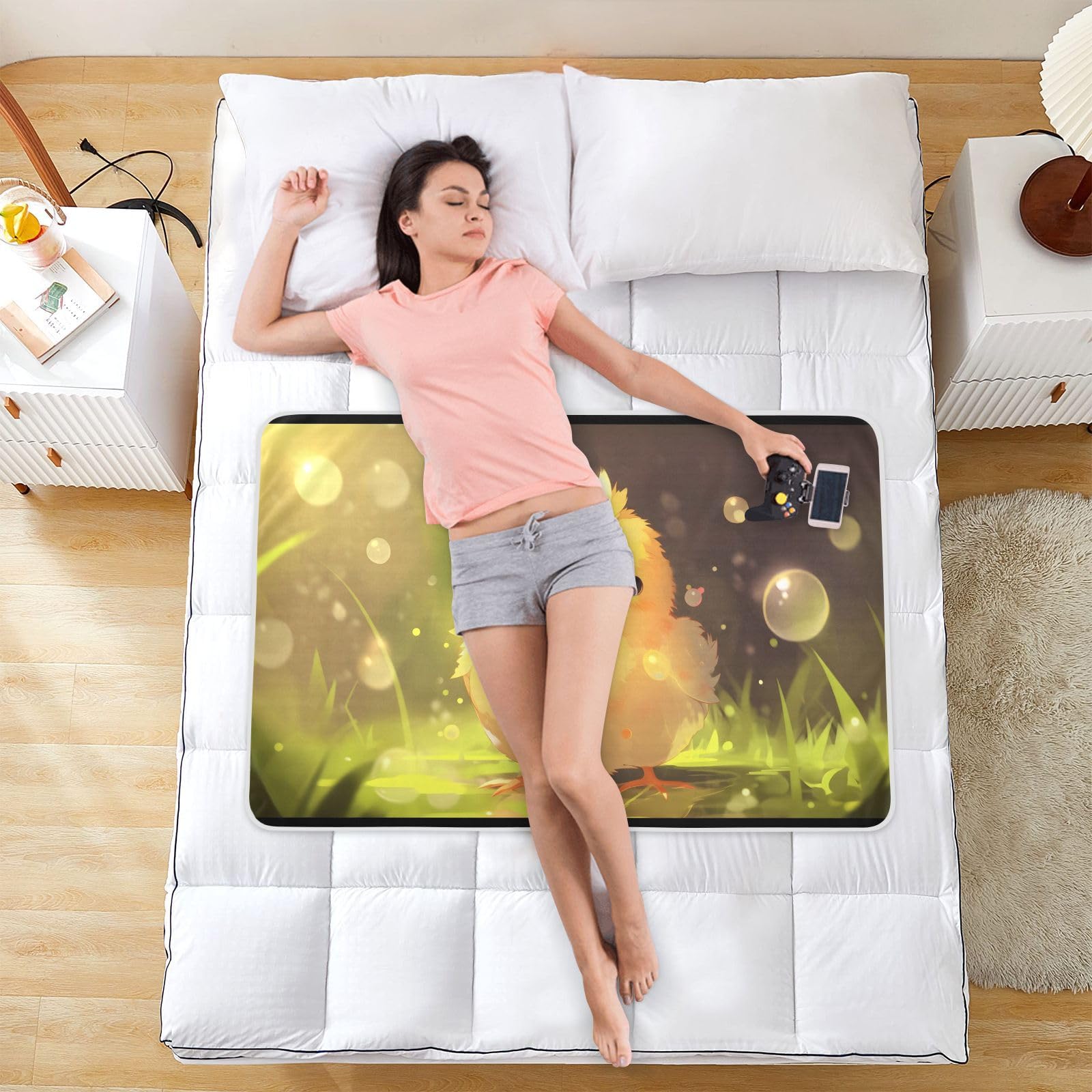 CEBUGI 34” x 52”Washable Underpads Heavy Absorbency Waterproof Incontinence Bed Pads Little Chick Pee Pads for Adults Kids and Baby