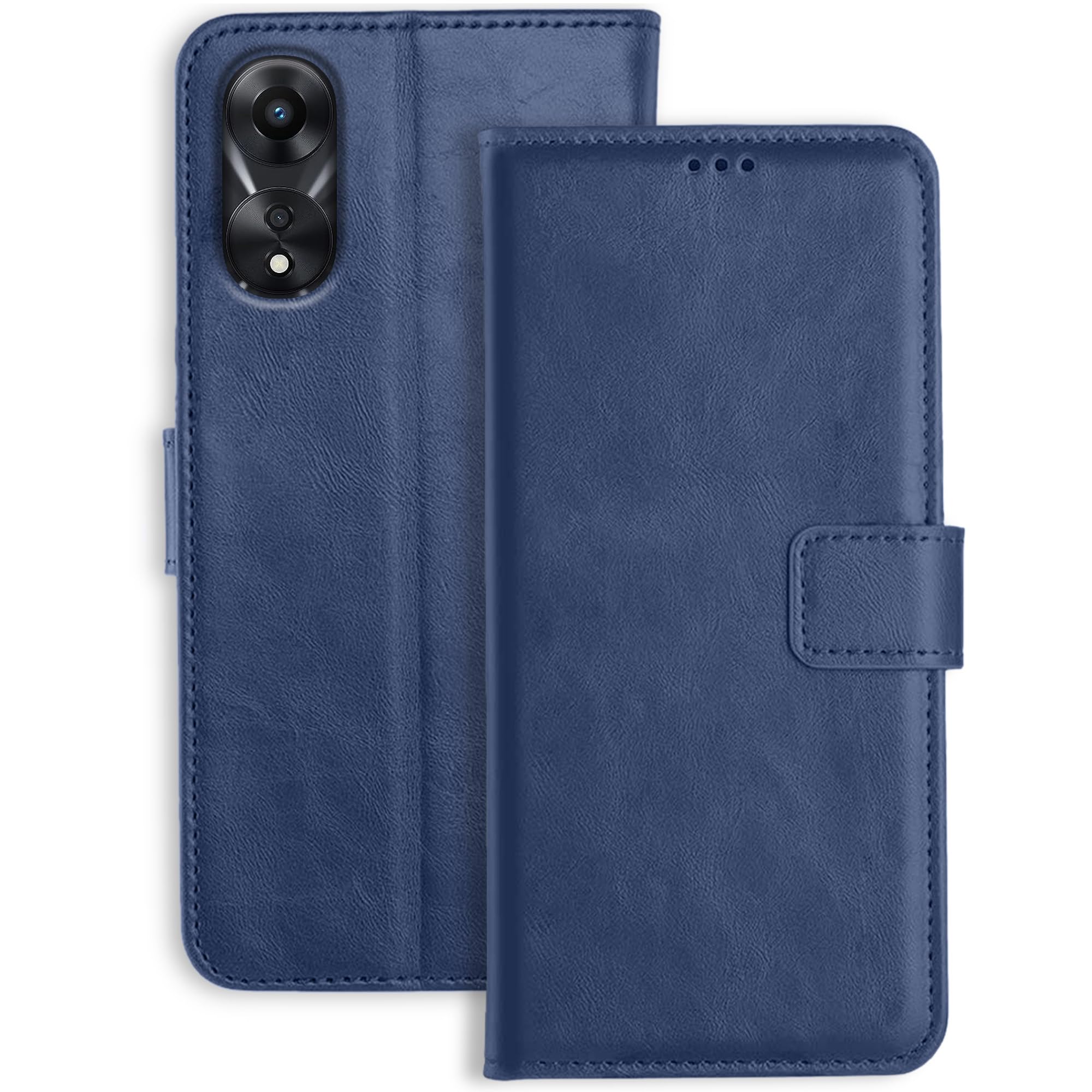 Profov Oppo A78 5G Flip Cover | Leather Finish | Inside Pockets & Stand | Shockproof Wallet Style Magnetic Closure Back Cover Case for Oppo A78 5G (Blue) (B0CLMC6TPD) Amazon Price History, Amazon Price Tracker