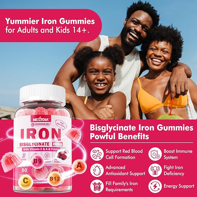 Nextdia B12 Vitaminas 10,000 mcg 2 Pack + Gominolas Veganas de Hierro 1 Pack miniatura 7