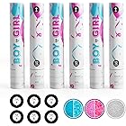 TUR Party Supplies Gender Reveal Roulette Game Kit (Blue, Pink & White) Fool Proof Confetti & Powder Cannons | 100% Biodegradable | 12 inch | Party Poppers for Boy or Girl Baby Shower Decorations