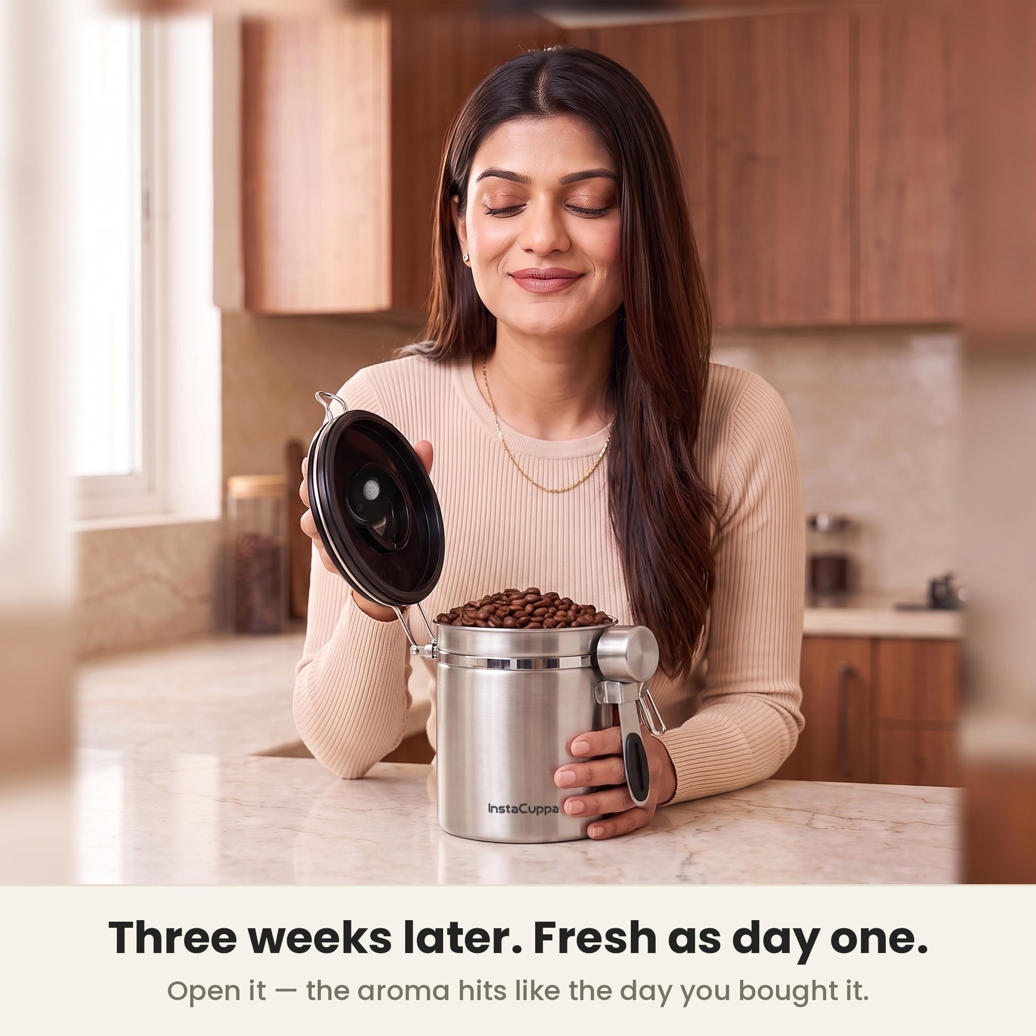 InstaCuppa Coffee Canister - Fresh Coffee Storage -4
