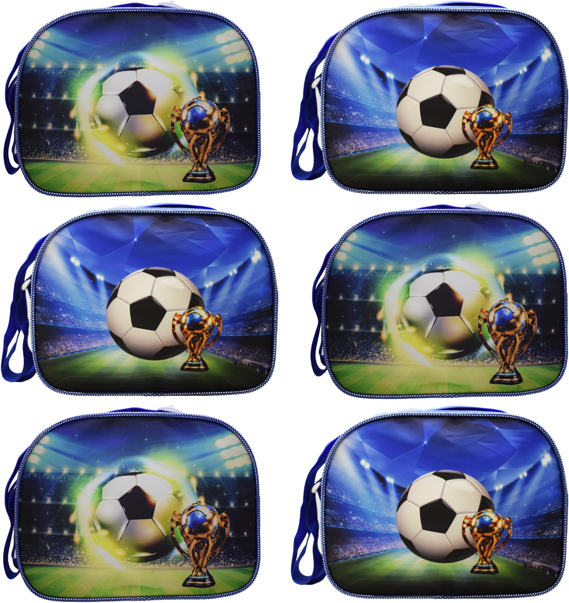 Asera Polycotton Birthday Return Gifts Sling Bag/Picnic Bag Cartoon Theme Bags for Kids (Football Set of 6 Pcs), Multicolour