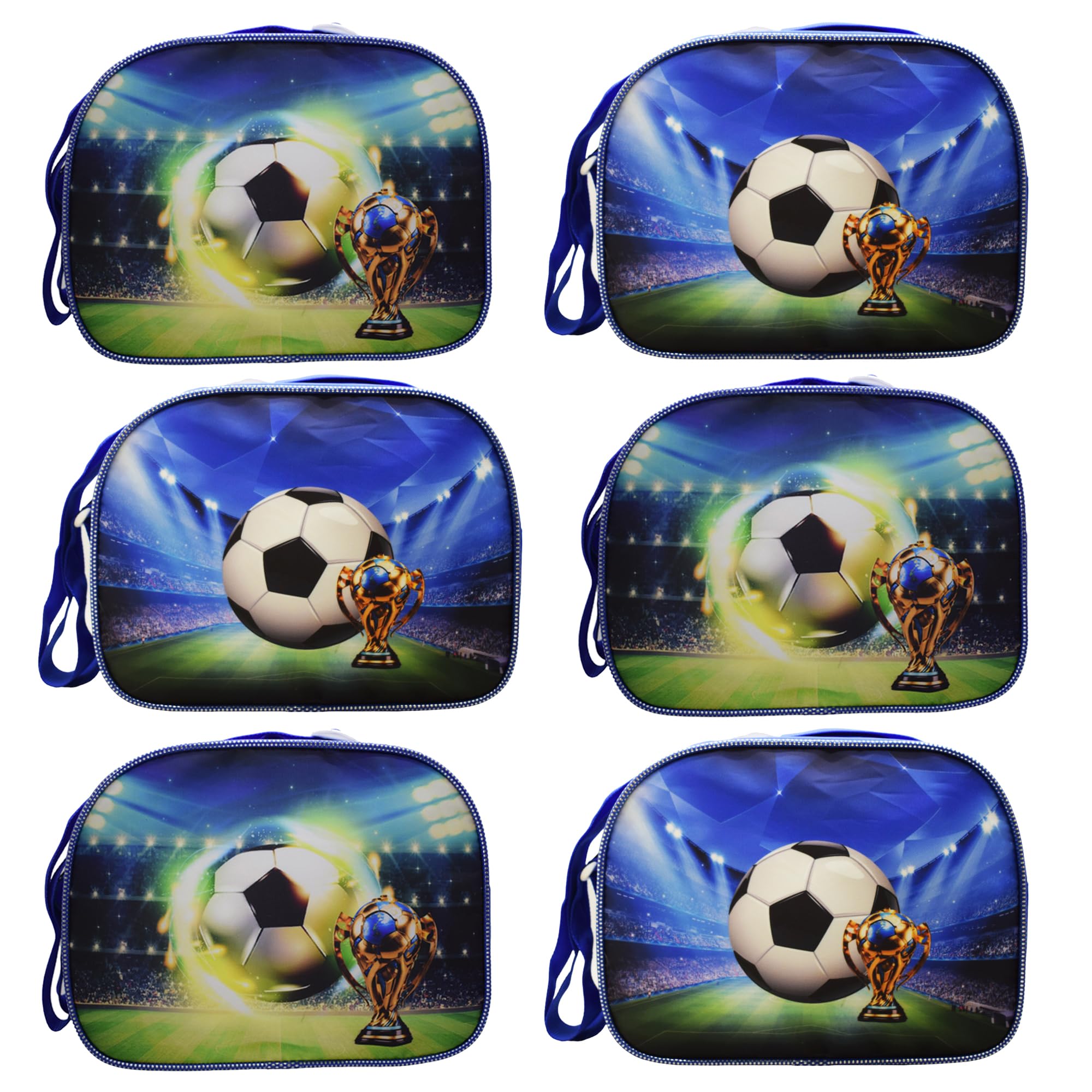 Asera Polycotton Birthday Return Gifts Sling Bag/Picnic Bag Cartoon Theme Bags for Kids (Football Set of 6 Pcs), Multicolour