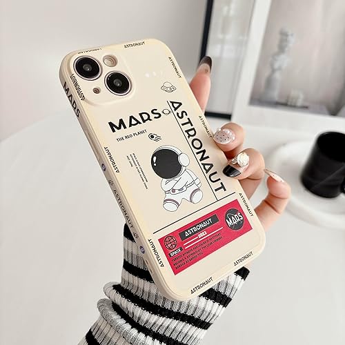 Miniatura 3 de Compatible con iPhone 13 mini Funda Bonita, Diseño Genial de Cohete Espacial de Astronauta de Dibujos Animados Parachoques Elegante Funda Protectora