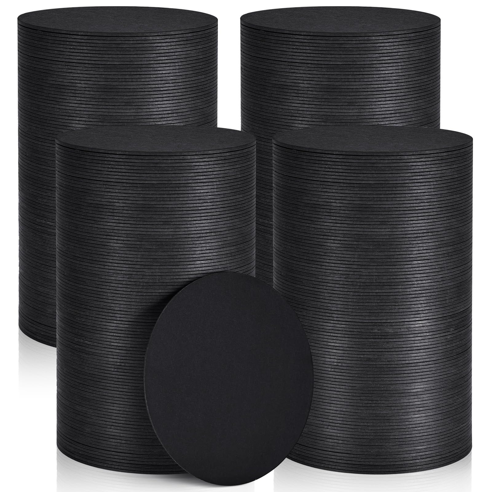 Dessous de verre jetables en papier GOH DODD, lot de 400 carrés et ronds noirs épais de 10,2 cm