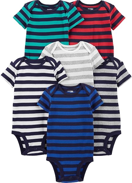Simple Joys by Carter's Short Sleeve Bodysuit Body Bebé-Niños (Pack de 6) - 1