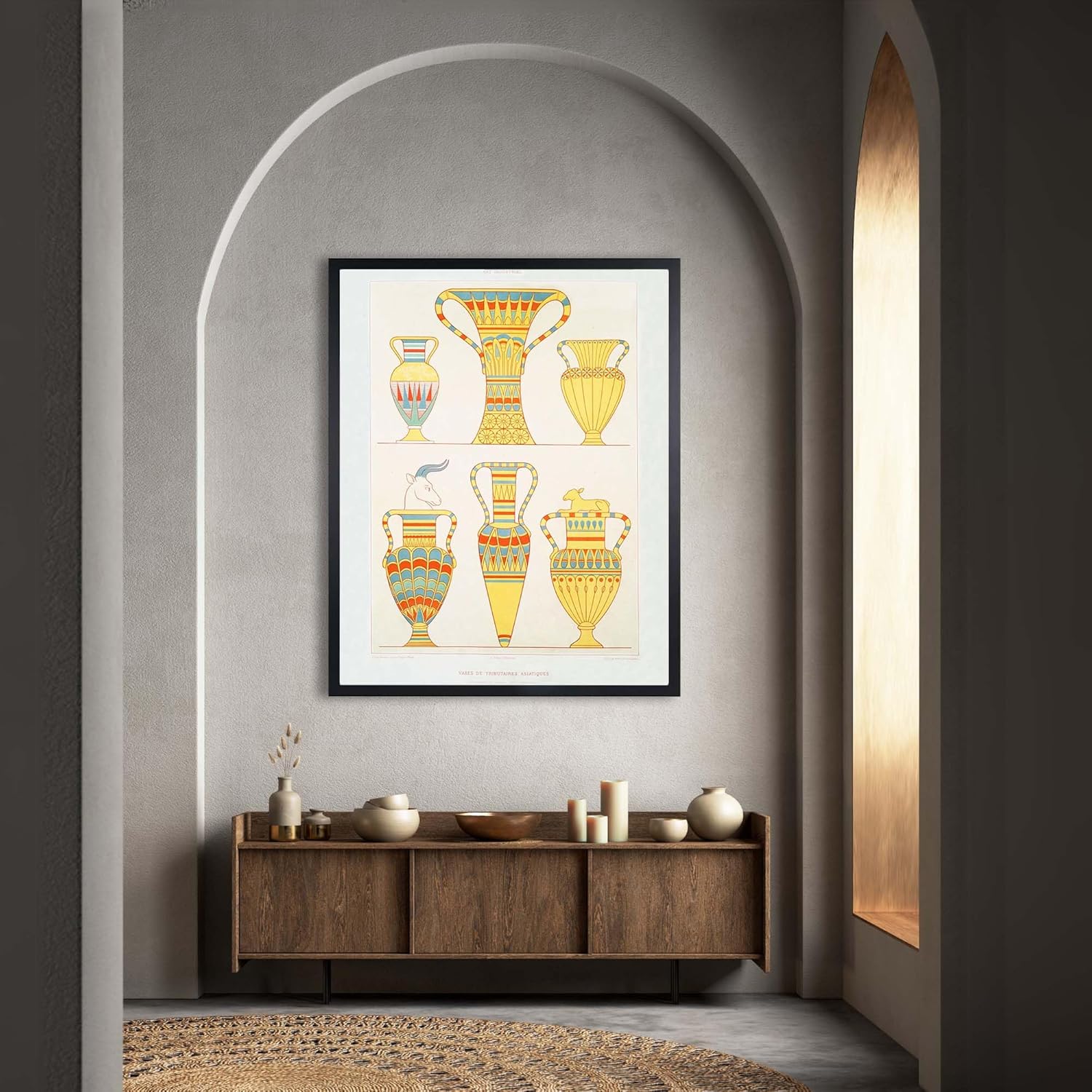 InkFlow Posters Vases de Tributaires Poster - Collectibles & Fine Art Print Featuring Ancient Egyptian Tribute Vessels, Classic Wall Décor for Cultural Spaces - 16x20 Unframed Canvas Print
