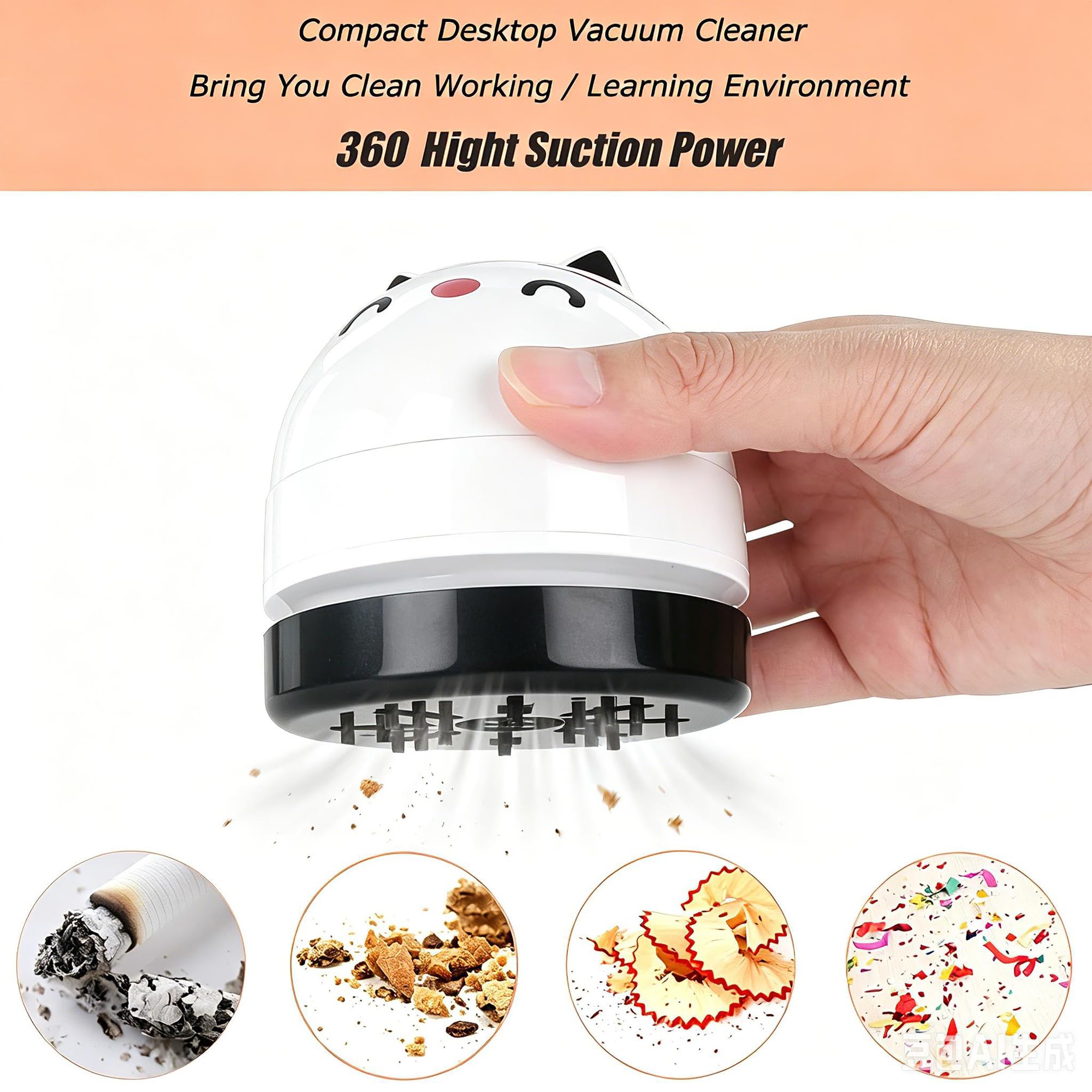 YUNYILAN Mini aspirapolvere da desktop, mini aspirapolvere portatile USB per scrivania, mini aspirapolvere da scrivania per la pulizia di gomme, briciole, pianoforte, computer, tastiera e auto