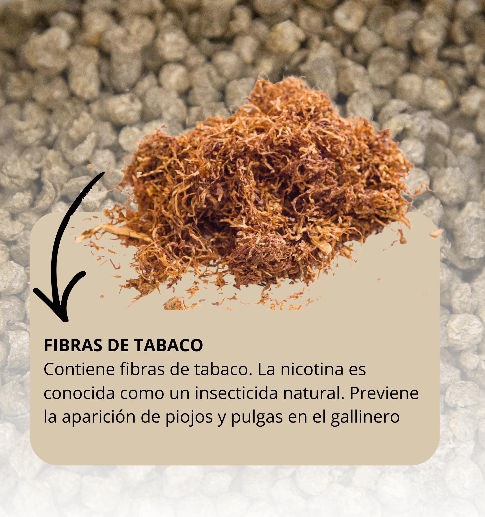 FINCA CASAREJO Cama para Aves en Pellet con Tabaco Natural - Antiparasitario, Absorbente y Compostable - 100% Natural - Higiene para Gallineros - 17kg