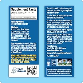 Ddrops Adults 1000IU 365 Drops - Liquid Vitamin D3 Supplement, Supporting Strong Bones & Immune System