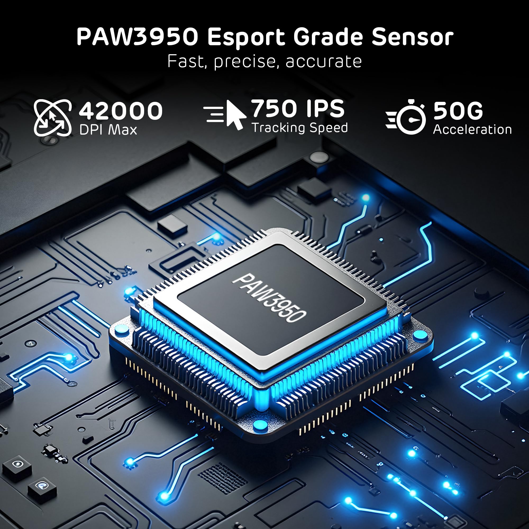 RK ROYAL KLUDGE MG5 8K bezprzewodowa mysz gier, czujnik PAW3950 42K DPI, lekka 54g, ergonomiczna, podwójna częstotliwość próbkowania 8kHz,2,4G/BT/USB-C, 100M kliknięć, kompatybilność systemami Win/Mac