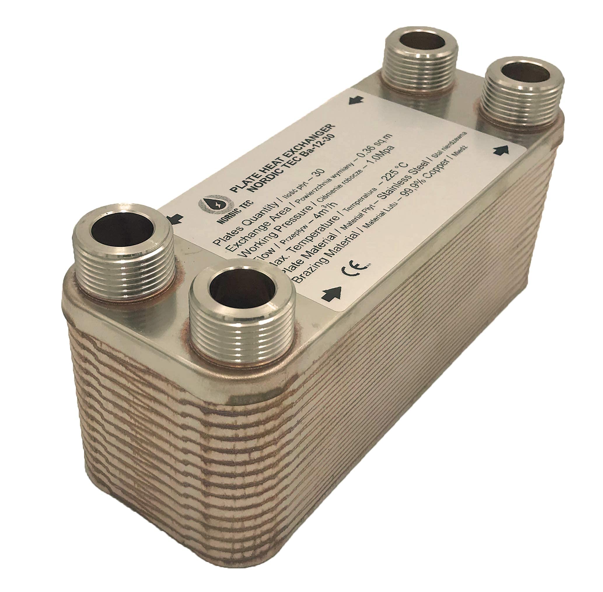 Scambiatore Di Calore Nordic Tec Ba-12-30 - Acciaio Inox 316L, 30 Piastre, 65kW, 3/4" - Foto 8